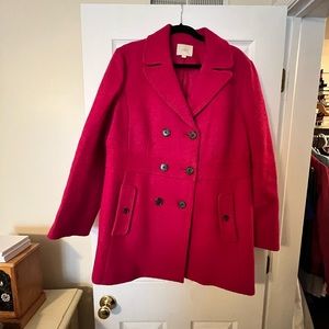 Dark pink loft pea coat